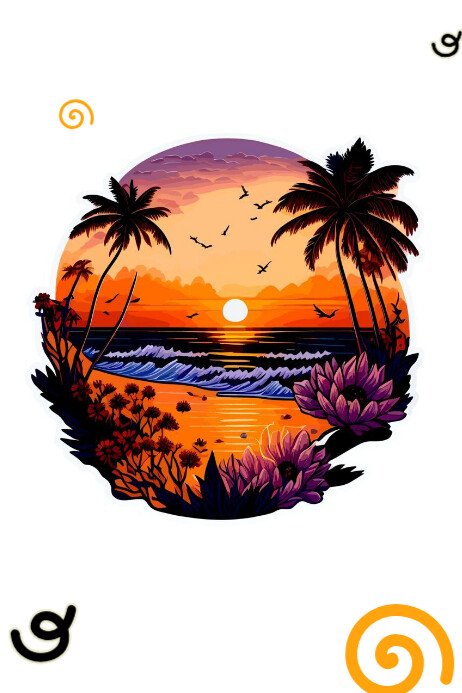 Joyful Beautiful Trophical Tshirt Design Poster template