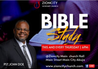 Joyful Bible Study Thursday Service  Postcard template