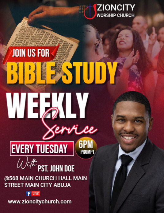 Joyful Bible Study Weekly Service Flyer (us Letter) Template | PosterMyWall