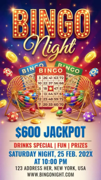 Joyful Bingo Night Event Instagram Story Video template