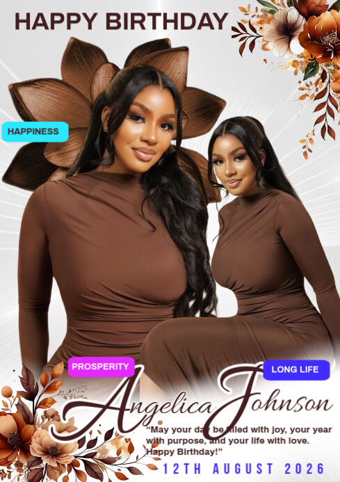 Joyful Birthday  A4 template