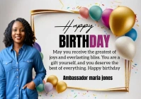 Joyful Birthday A5 template