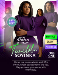 Joyful Birthday Anniversary Card  Flyer (us Letter) template
