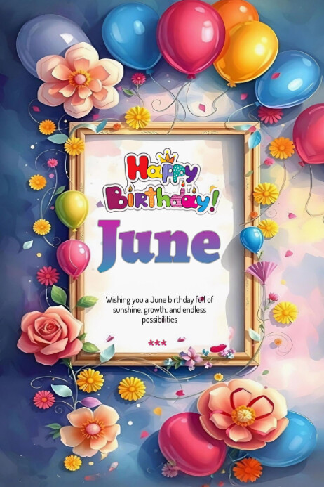 Joyful Birthday Card Poster template