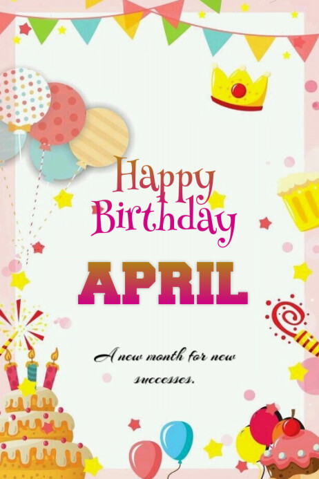 Joyful Birthday Card Poster Cartaz template