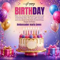 Birthday Celebration Wpis na Instagrama Template