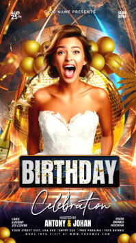 Joyful Birthday Celebration  Instagram Story template
