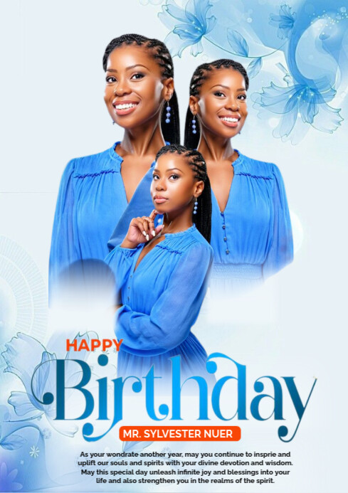 Joyful Birthday Flyer A4 template