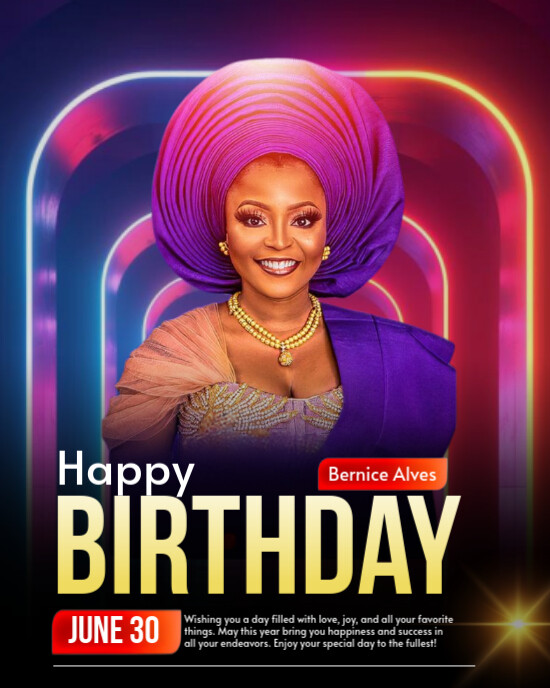 Joyful Birthday Flyer Instagram Portrait template