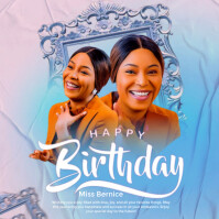 Joyful Birthday Flyer Instagram Post Wpis na Instagrama template