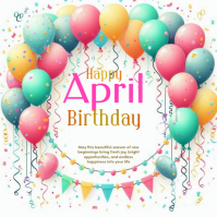 Joyful birthday flyer template card Logo