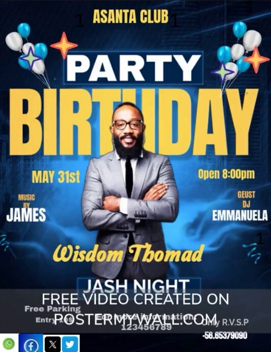 Joyful Birthday Party  Flyer (us Letter) template