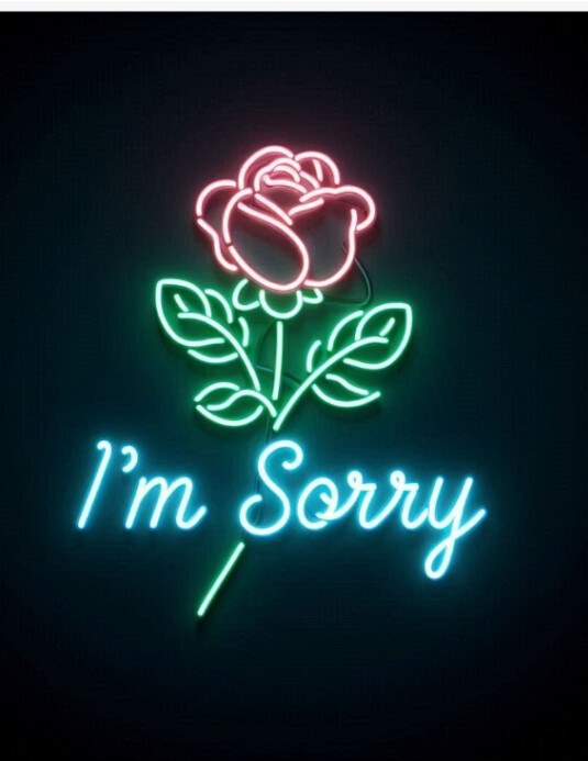 Joyful black background "I'm Sorry" template Flyer (us Letter) Pamflet (Letter AS)