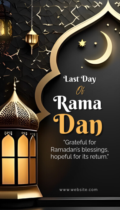 Joyful Black Background Maximalist Last Day Of Ramadan  Business Card template