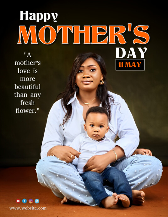 Joyful Black Background Pastel Happy Mothers Day Flyer (us Letter) template