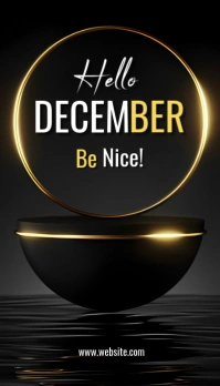 Joyful Black Background Pastel Hello December  Business Card Kartu Bisnis template