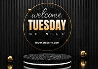 Joyful Black Background Pastel Welcome Tuesday  Postcard Cartolina template