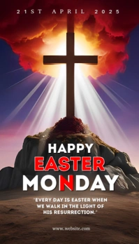 Joyful Blue And Brown Background Pastel Happy Easter Monday  Business Card template