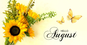 Yellow August Greeting ปกอีเวนต์บน Facebook Template