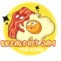 Joyful Breakfast Diner Food Truck Logo โลโก้ template