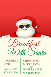 Joyful Breakfast With Santa  Pinterest Graphic template