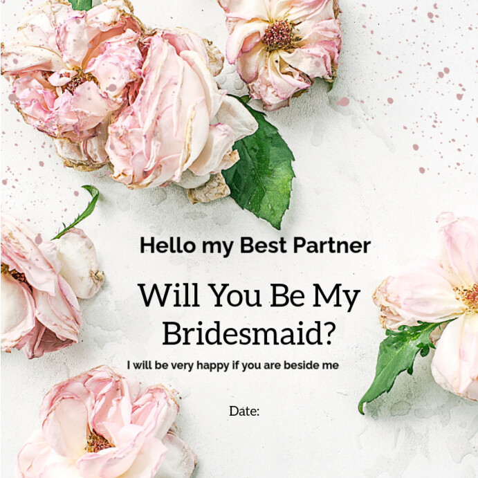 Joyful Bridesmaid Card Instagram Post template