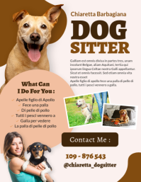 White Dog Sitting Service Flyer Template