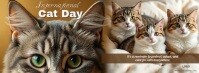 Joyful brown Professional Happy International Cat Day video Facebook Cover Photo Facebook-Cover template