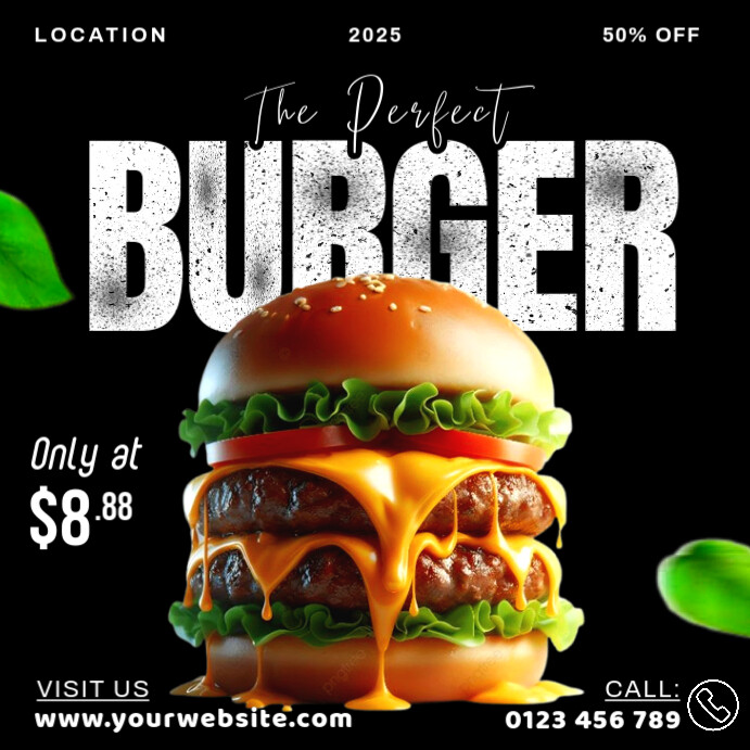 Joyful Burger Sale Square (1:1) template