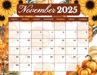 Joyful Calendar November 2025 Flyer (us Letter) template