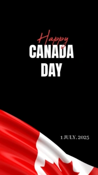 Joyful Canada Day Greetings Template  Digital Display (9:16)