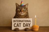 Joyful Cat Day  Label template