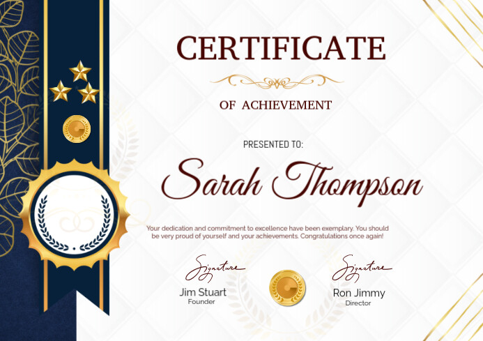 Joyful Certificate Of Achievement A4 Template | PosterMyWall