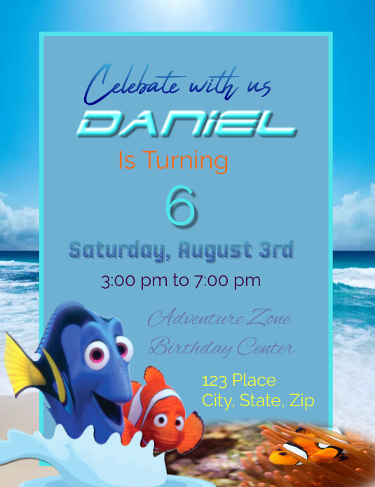 Example Invitation Character Joyful Character Theme Invitation Flyer (us L Template | PosterMyWall