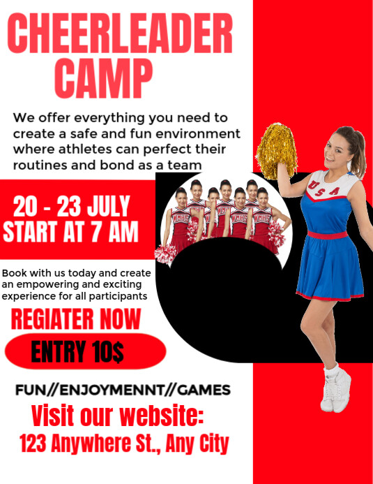 Joyful Cheerleader Camp Poster Flyer (us Letter) template