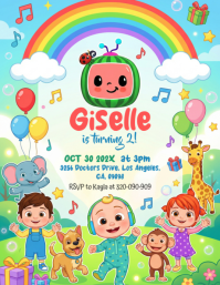 Joyful Children's Birthday Party Flyer template