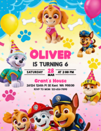 Joyful Children's Birthday Party Flyer template