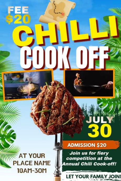 Poster Live Cook Joyful Chili Cook Off Poster เทมเพลต | PosterMyWall