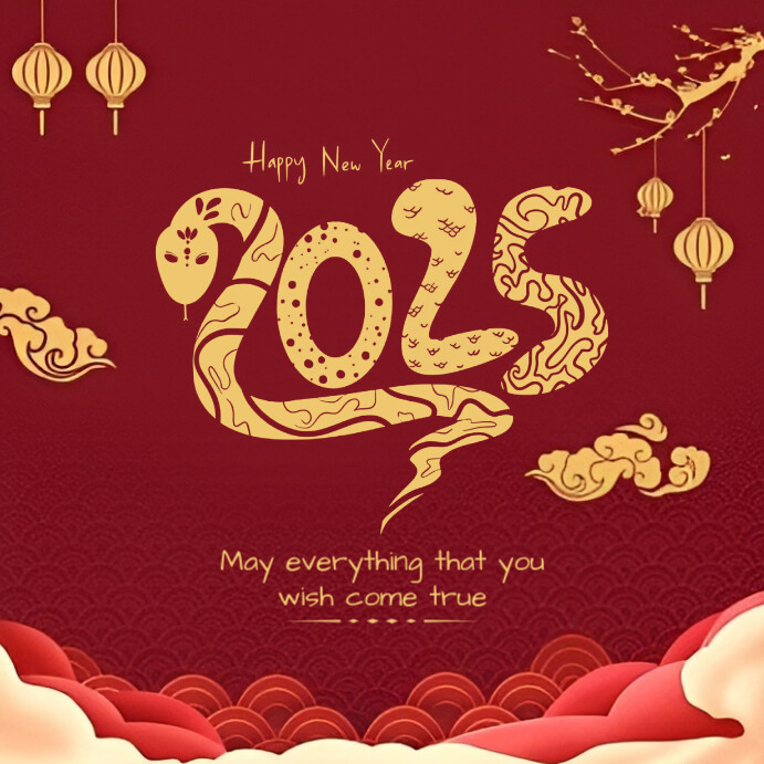 Joyful Chinese New Year Post Square (1:1) template