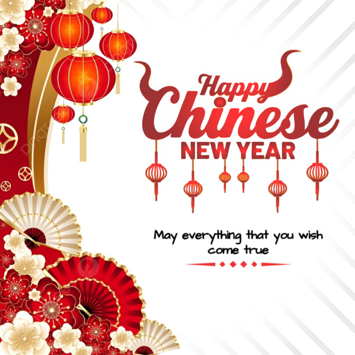 Joyful Chinese New Year Post Square (1:1) template