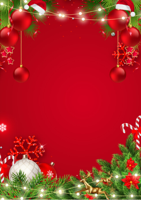 Joyful Christmas Background Template  A4