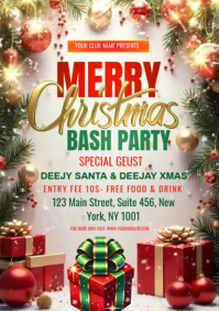 Joyful  Christmas Bash Party A4 template
