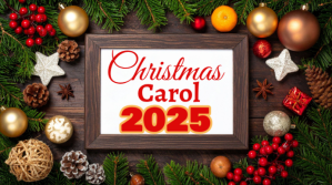 Marrón Christmas Carol Event Digitalt display Template