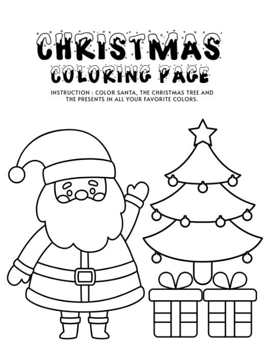 Joyful Christmas Children's Coloring Page Worksheet Flyer (us Letter) Pamflet (VSA Brief) template