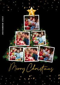 Joyful Christmas Family Collage  A4 template