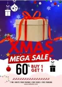 Joyful Christmas Flyer A6 template