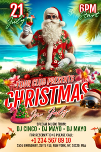 Christmas in July Party Banner 4' × 6' Template