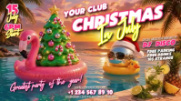 Joyful Christmas in July Party Digital Display Video Цифровой дисплей (16 : 9) template
