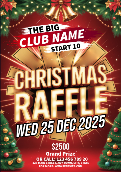 Joyful Christmas Raffle A1 เทมเพลต | PosterMyWall