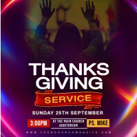 Joyful Church Thanksgiving Service Square (1:1) template